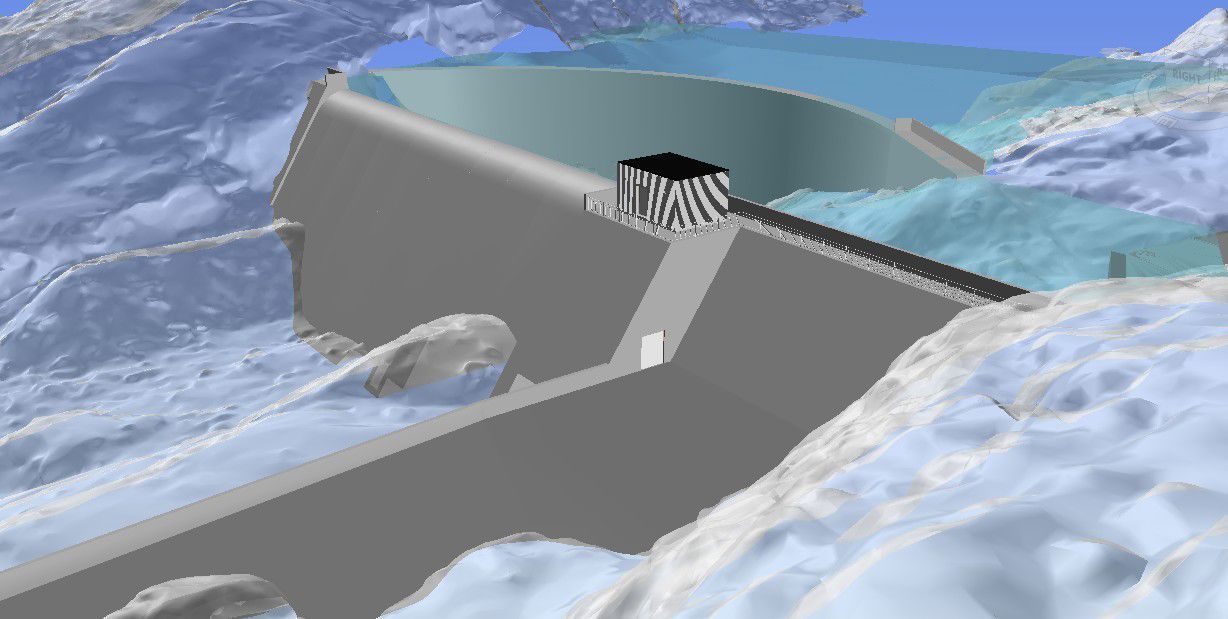 Modell av nye bjølsegrø dam